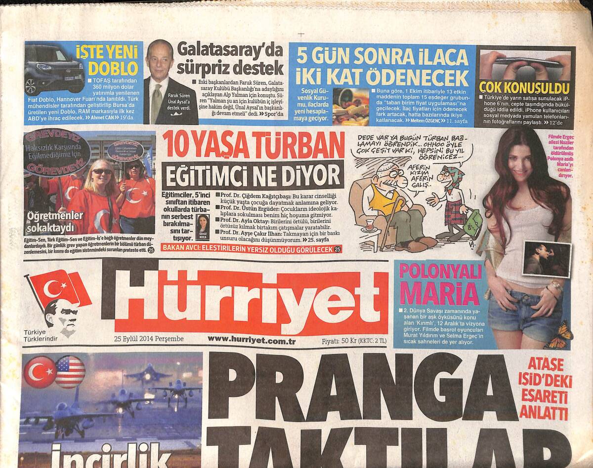 Hürriyet Gazetesi 25 Eylül 2014 - İşte Yeni Doblo - Zeki Müren Kabrinde Anıldı GZ159669 - 1