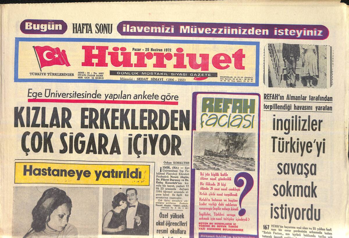 Hürriyet Gazetesi 25 Haziran 1972 - Belgin Doruk Sinir Buhranı Geçiriyor - Monika Sharp Söz Verdi: Türkiye'ye Geleceğim GZ156878 - 1