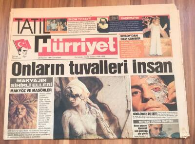 Hürriyet Gazetesi 25 Haziran 1994 - Onların Tuvalleri İnsan GZ1713 - 2
