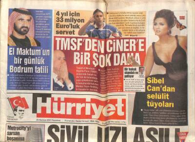 Hürriyet Gazetesi 25 Haziran 2007 - Sibel Candan Selülit Tüyoları GZ116743 - 1