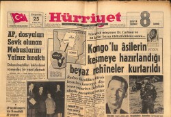 Hürriyet Gazetesi 25 Kasım 1964 - Kongo'lu Asilerin Kesmeye Hazırlandığı Beyaz Rehineler Kurtarıldı  GZ146985