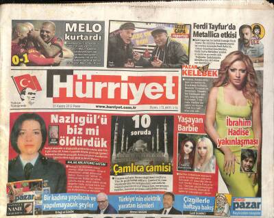 Hürriyet Gazetesi 25 Kasım 2012 - Ferdi Tayfurda Metallica Etkisi - Prof. Dr. Yazgana Son Görev GZ125769 - 1