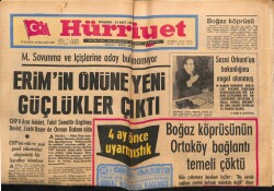 Hürriyet Gazetesi 25 Mart 1971 - Boğaz Köprüsünün Ortaköy Bağlantı Temeli Çöktü GZ69942 - 1