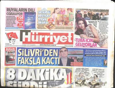 Hürriyet Gazetesi 25 Mart 2015 - Doğan Alagöz Silivriden Faksla Kaçtı GZ104883 - 1