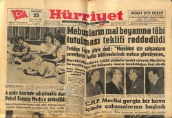 Hürriyet Gazetesi 25 Mayıs 1957 - 6 Aydır Üzerinde Çalışılmakta Olan Petrol Kanunu Meclise Sevk Edildi GZ68833 - 1