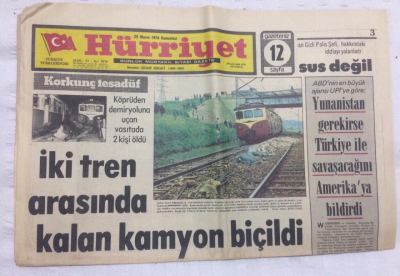 Hürriyet Gazetesi 25 Mayıs 1974 - Yunanistan Gerekirse Türkiye İle Savaşacağını Amerikaya Bildirdi - GZ17878 - 1