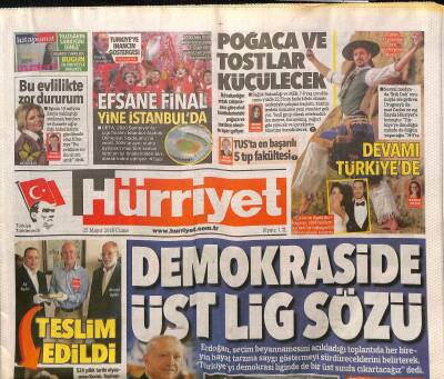 Hürriyet Gazetesi 25 Mayıs 2018 - Trumpa Twitterda Bloklama Yasağı - Marlano Terim İle Havamız Değişti GZ125644 - 1