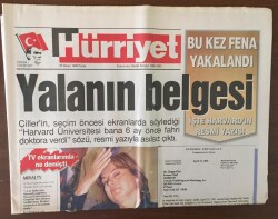 Hürriyet Gazetesi 25 Nisan 1999 - Tansu Çillerin Yalanları Ortaya Çıktı GZ6957 - 1