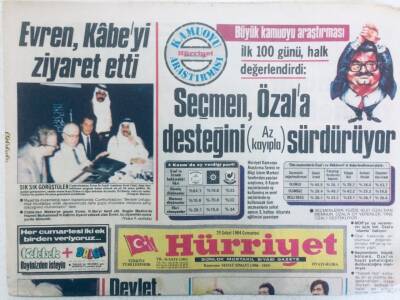 Hürriyet Gazetesi 25 Şubat 1984 - Seçmen Turgut Özala Desteğini Sürdürüyor GZ40386 - 1