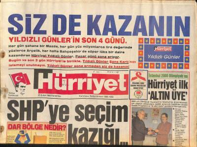 Hürriyet Gazetesi 25 Şubat 1993 - Uludağda Kaybolan Üniversiteli 17 Dağcı, Whitney Houston, Pınar Eliçe GZ126330 - 1