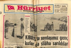 Hürriyet Gazetesi 25 Temmuz 1971 - Kıbrısta Soydaşımız Genç Kızlar da Silaha Sarıldılar GZ67845 - 2