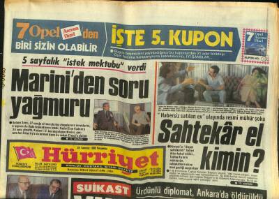 Hürriyet Gazetesi 25 Temmuz 1985 - Türk İş Hükümet Gerilimi Tırmanıyor GZ99210 - 1