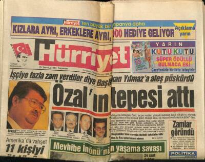 Hürriyet Gazetesi 25 Temmuz 1991 - Demirel İnönüyü Duygulandırdı GZ62367 - 2
