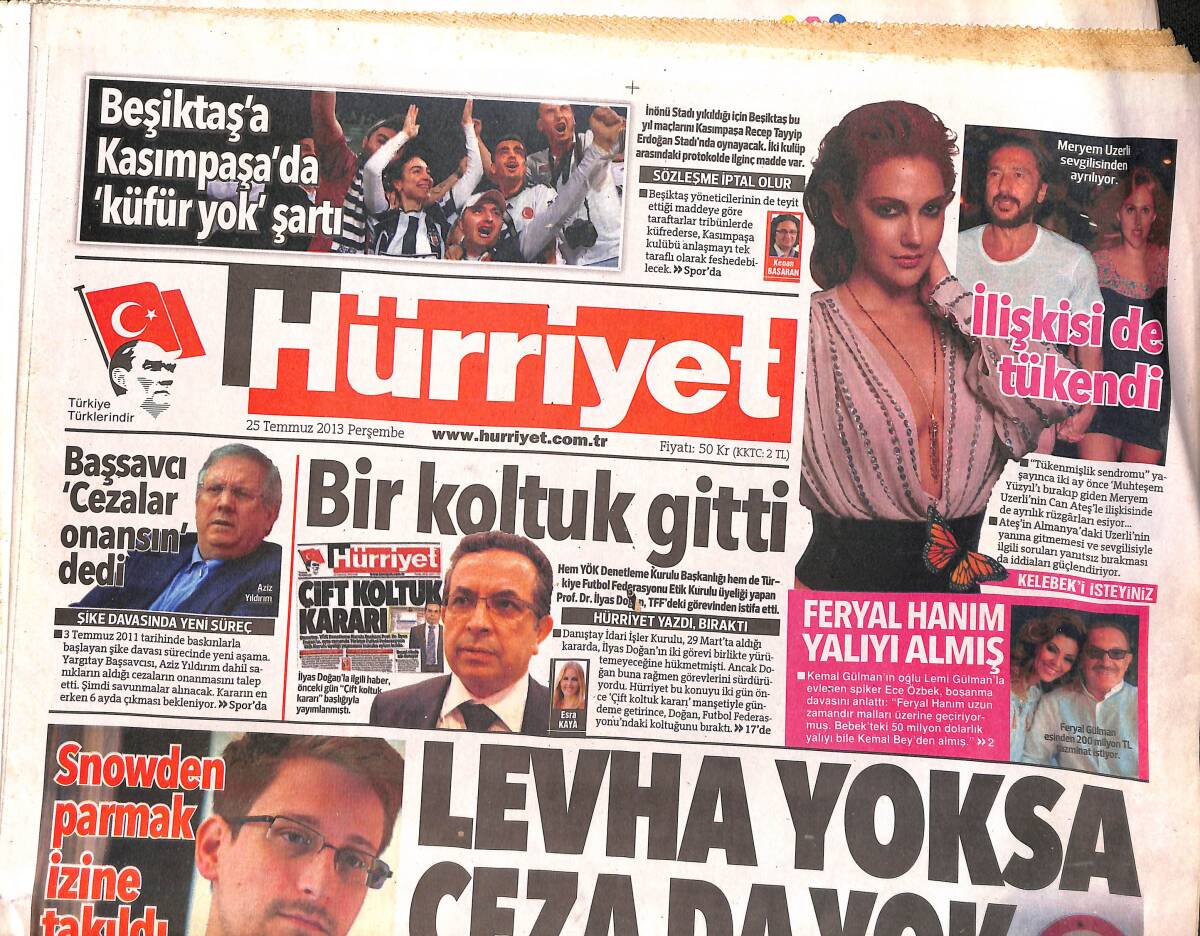 Hürriyet Gazetesi 25 Temmuz 2013 - Sansaryan Han TBMM Gündeminde - Beşiktaş'a Kasımpaşa'da Küfür Yok Şartı GZ160201 - 1