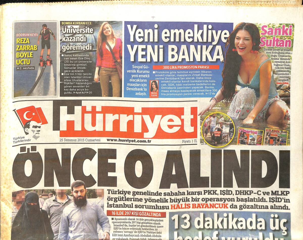 Hürriyet Gazetesi 25 Temmuz 2015 - Berlusconi ''Vladimir Beni Bakan Yapacak'' GZ159539 - 1