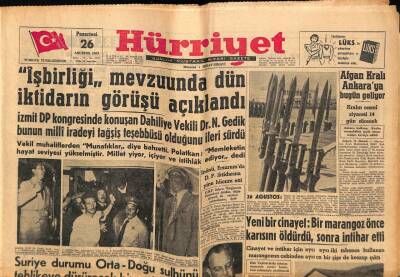 Hürriyet Gazetesi 26 Ağustos 1957 - Afgan Kralı Ankaraya Bugün Geliyor GZ68998 - 1