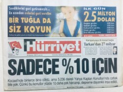 Hürriyet Gazetesi 26 Ağustos 1999 - Sadece %10 İçin , Tarkandan 27 Milyar GZ43354 - 1