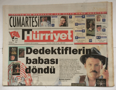 Hürriyet Gazetesi 26 Ağustos 2000 - Rum Usta Anısına GZ7639 - 1