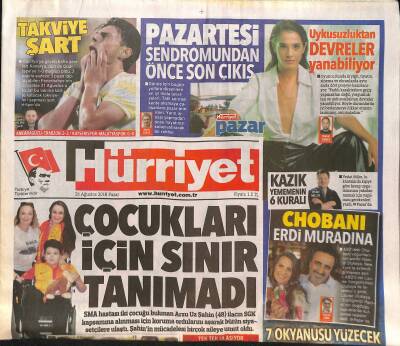 Hürriyet Gazetesi 26 Ağustos 2018 - Ayder Yaylasına Yatay Mimari - Trump Filistine Yardım Kesti GZ124268 - 1
