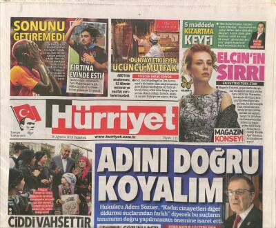 Hürriyet Gazetesi 26 Ağustos 2019 - Elçin Sangunun Sırrı GZ74352 - 1