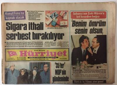 Hürriyet Gazetesi - 26 Aralık 1983 - Sigara İthali Serbest Bırakılıyor GZ25340 - 1