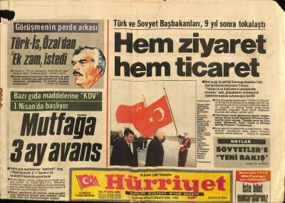 Hürriyet Gazetesi 26 Aralık 1984 - Türk Ve Sovyet Başbakanları , 9 Yıl Sonra Tokalaştı GZ114373 - 1