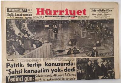 Hürriyet Gazetesi 26 Ekim 1960 - Patrik, Tertip Konusunda Şahsi Kanaatim Yok Dedi, Yassıada Davalarında 7. Gün GZ16496 - 2