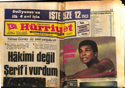 Hürriyet Gazetesi 26 Ekim 1974 - Muhammet Ali Sinirinden Antrenörünün Kaburgasını Kırdı GZ79562 - 1