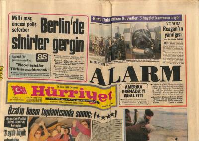 Hürriyet Gazetesi 26 Ekim 1983 - Berlinde Sinirler Gergin GZ80902 - 1