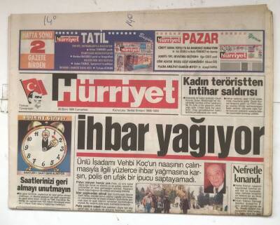 Hürriyet Gazetesi 26 Ekim 1996 - Brisa , Büyük Ödülü Demirele Veriyor GZ8213 - 1