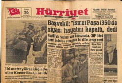 Hürriyet Gazetesi 26 Eylül 1958 - 116 Metre Yüksekliğinde Olan Kemer Barajı Açıldı GZ68883 - 1