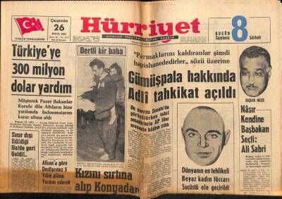 Hürriyet Gazetesi 26 Eylül 1962 - Bir İlçeyi Aynı Odada İki Kaymakam İdare Ediyor GZ56256 - 1