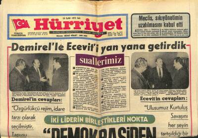 Hürriyet Gazetesi 26 Eylül 1972 - Demokrasiden Vageçilemez GZ99284 - 1