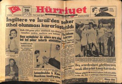 Hürriyet Gazetesi 26 Haziran 1954 - İngiltere Ve İsrailden Şeker İthal Olunması Kararlaştırıldı GZ81223 - 1