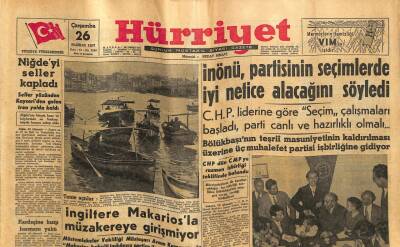 Hürriyet Gazetesi 26 Haziran 1957 - İngiltere Makariosla Müzakereye Girişmiyor GZ81022 - 1