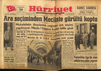 Hürriyet Gazetesi 26 Haziran 1958 - Yunanlılar Egede Olan Adalarına Asker Yığıyor GZ68802 - 1