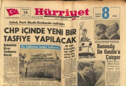 Hürriyet Gazetesi 26 Haziran 1963 - Kennedy De Gaullee Çatıyor GZ70992 - 2