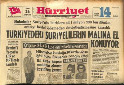 Hürriyet Gazetesi 26 Haziran 1966 - Türkiyedeki Suriyelilerin Malına El Konuyor GZ117605 - 1