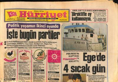 Hürriyet Gazetesi 26 Haziran 1983 - Politik Yaşamın İkinci Ayında İşte Bugün Partiler GZ119180 - 1