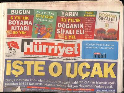 Hürriyet Gazetesi 26 Kasım 2005 - Tartışılan Uçak Baküden Geldi - Mortgage Çıkmadan Faiz Yüzde 1.05 Oldu GZ90759 - 1