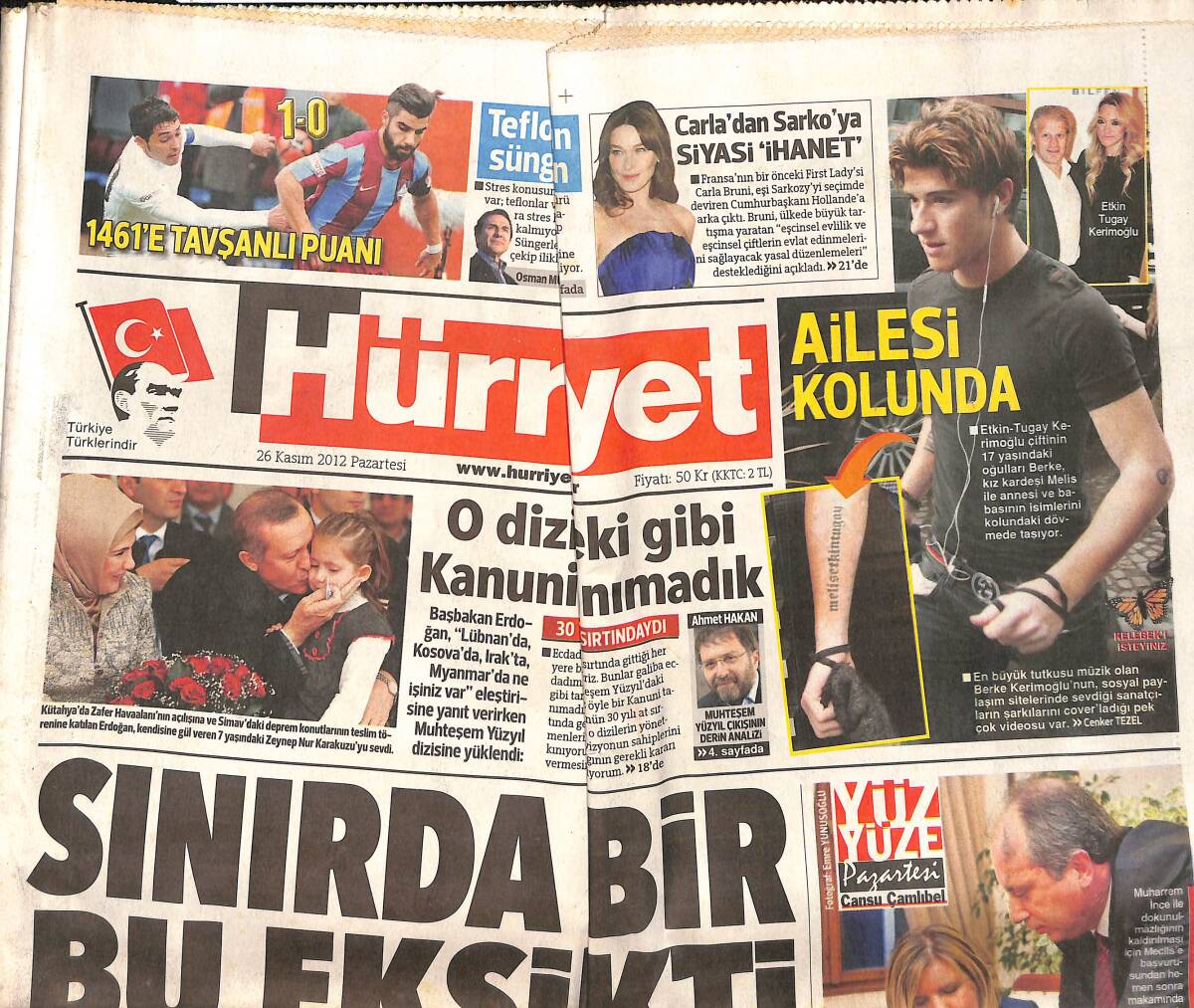 Hürriyet Gazetesi 26 Kasım 2012 - Kuzey Irak'tan Gönderilen Askeri Birliği Mesud Barzani'nin Kardeşi Sihat Barzani Yönetiyor GZ160242 - 1