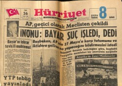 Hürriyet Gazetesi 26 Mart 1963 - AP , Geçici Olarak Meclisten Çekildi GZ67424 - 2