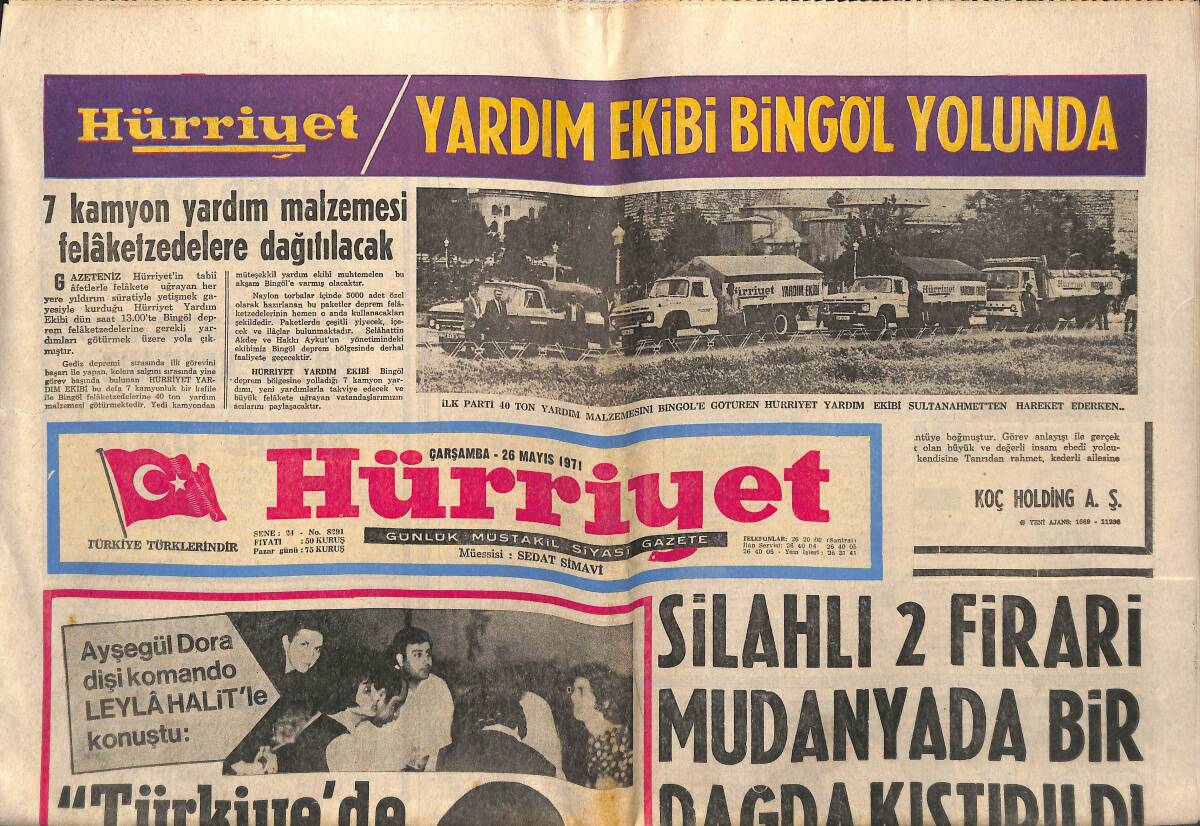 Hürriyet Gazetesi 26 Mayıs 1971 - Kıbrıslı Rumların Çalışma Bakanı'nı Dövmesi Tepki Yarattı GZ149566 - 1