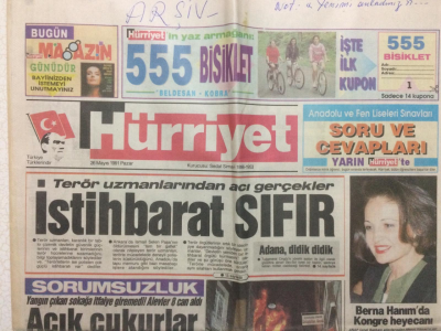 Hürriyet Gazetesi 26 Mayıs 1991 - Terör Uzmanlarından Acı Gerçekler,İstihbarat Sıfır GZ27586 - 1