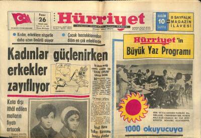 Hürriyet Gazetesi 26 Nisan 1970 - Komünist Çin , İlk Uydusunu Uzaya Attı GZ117900 - 1