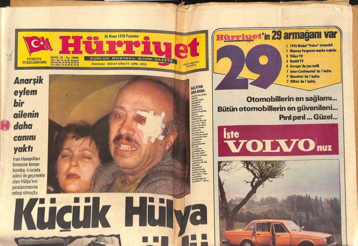 Hürriyet Gazetesi 26 Nisan 1976 - Korutürk Bugün Irak'a Gidiyor - CHP'de Genel Merkeze Karşı Olan Gruplar İşbirliği Yapıyor GZ147017 - 1
