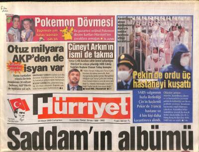 Hürriyet Gazetesi 26 Nisan 2003 - Cüneyt Arkının İsmi de Takma GZ84869 - 1