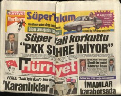 Hürriyet Gazetesi 26 Ocak 1989 - Süper Vali Korkuttu PKK Şehre İniyor GZ62521 - 2