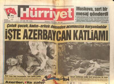 Hürriyet Gazetesi 26 Ocak 1990 - İşte Azerbaycan Katliamı GZ83842 - 1