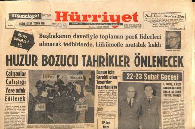 Hürriyet Gazetesi 26 Şubat 1963 - İsmet İnönü , O Gece Ayaklananlara Kesin Şekilde Hayır Demişti GZ92055 - 1